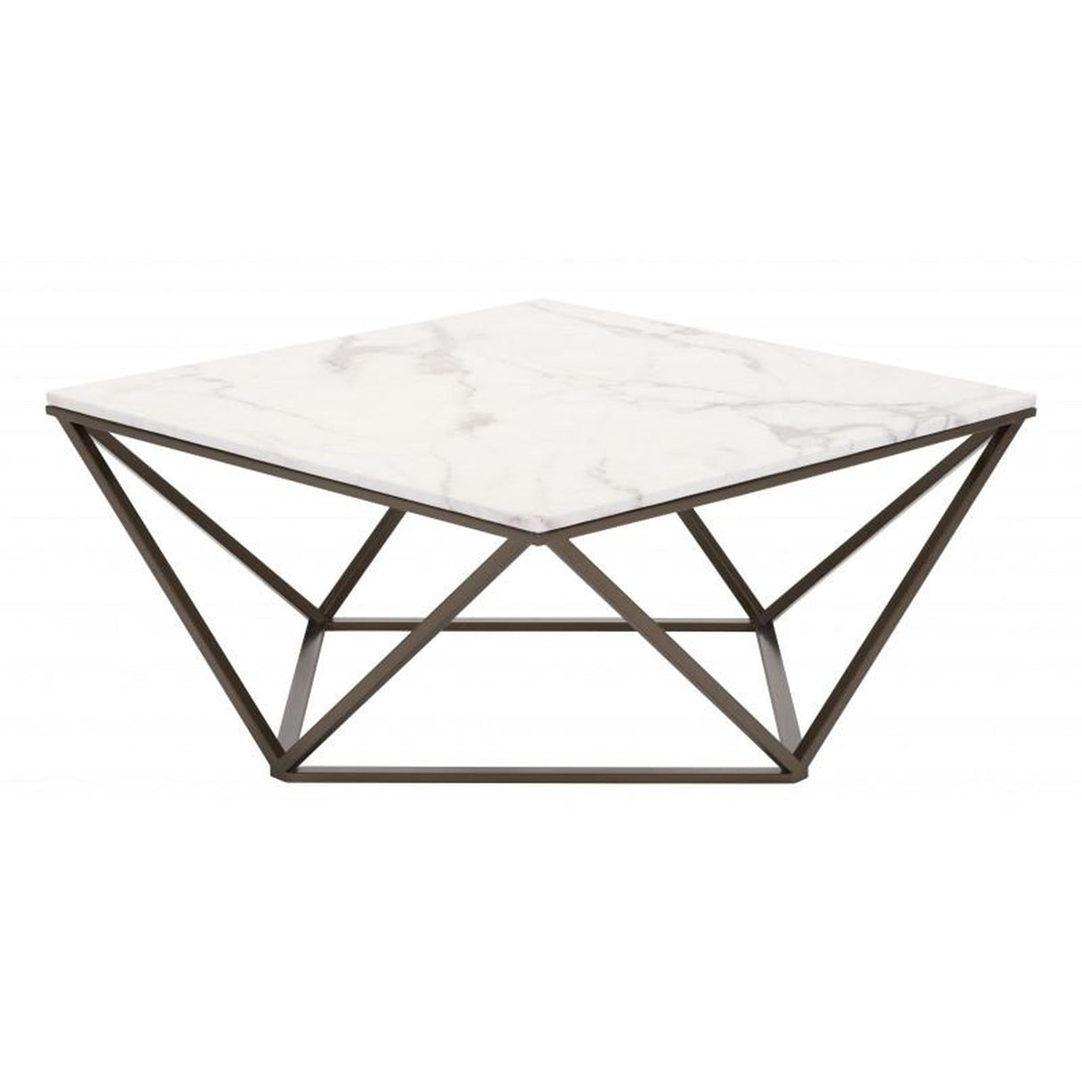 Zuo Tintern Coffee Table Stone & Antique Brass