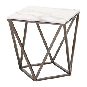 Zuo Tintern End Table Stone & Antique Brass | Zuo Modern