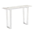 Atlas Console Table Faux Marble Top & Brushed Steel Base Modern | Zuo Modern