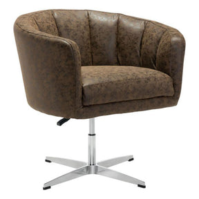 Wilshire Occasional Chair Swivel Tufted Fabric & Aluminum Base | Zuo Modern