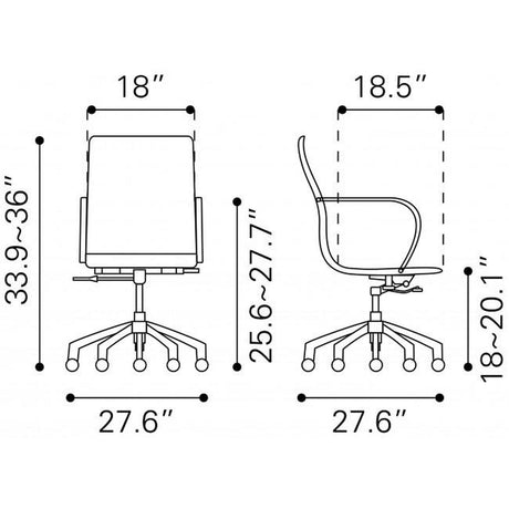 Zuo Glider Low Back Office Chair