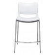 Zuo Ace Counter Chair White & Silver - Set Of 2 | Zuo Modern
