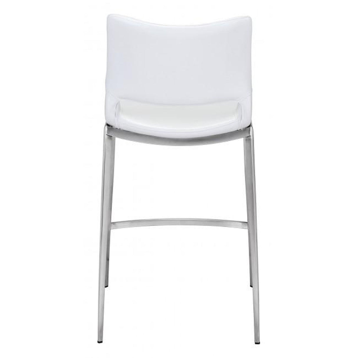 Zuo Ace Counter Chair White & Silver - Set Of 2