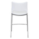 Zuo Ace Counter Chair White & Silver - Set Of 2