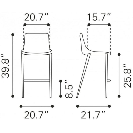 Zuo Magnus Counter Chair - Set Of 2