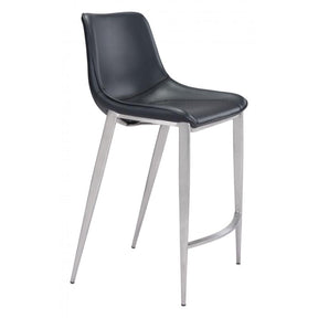 Magnus Counter Chair Set of 2 Faux Leather & Steel Legs Modern | Zuo Modern