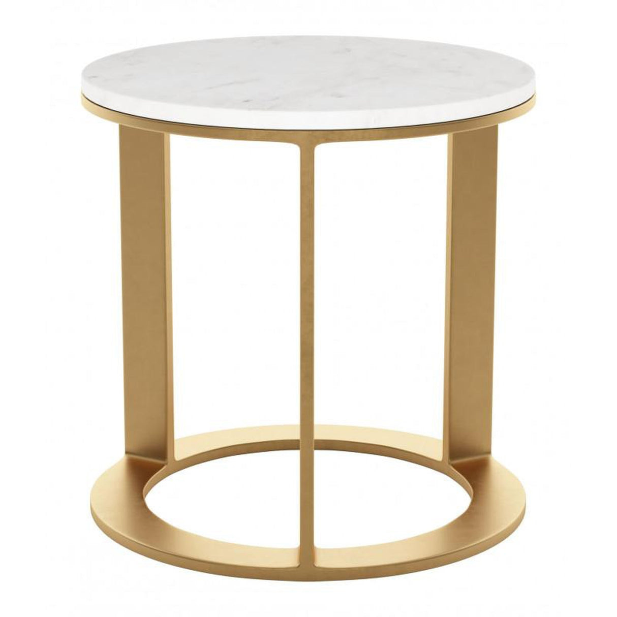 Zuo Helena Side Table White & Gold