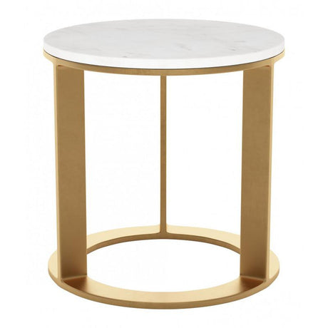 Zuo Helena Side Table White & Gold