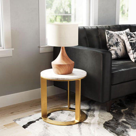 Zuo Helena Side Table White & Gold