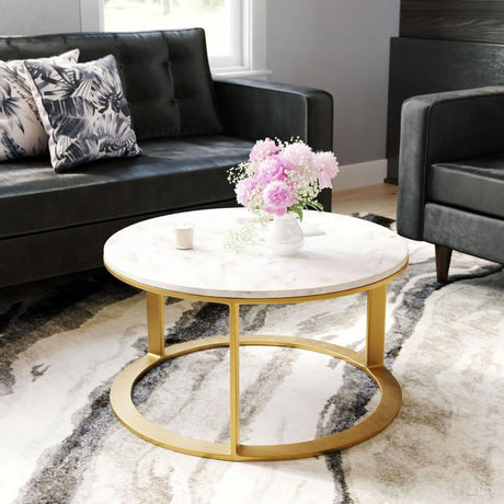 Zuo Helena Coffee Table White & Gold