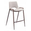 Desi Counter Chair Set of 2 Vinyl Seat & Walnut Legs Mid-Century | Zuo Modern