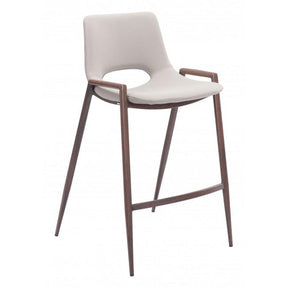 Desi Counter Chair Set of 2 Vinyl Seat & Walnut Legs Mid-Century | Zuo Modern