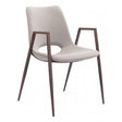 Desi Dining Chair Set of 2 Vinyl Upholstery & Walnut Legs | Zuo Modern