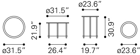 Zuo Davis Coffee Tables - Set Of 2