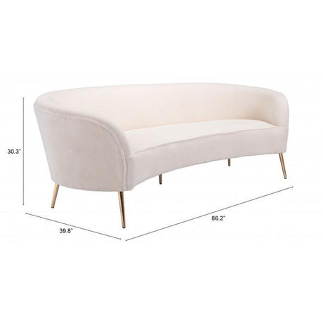 Zuo Luna Sofa White & Gold