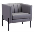 Jess Accent Chair Vinyl Upholstery & Matte Black Steel Frame | Zuo Modern