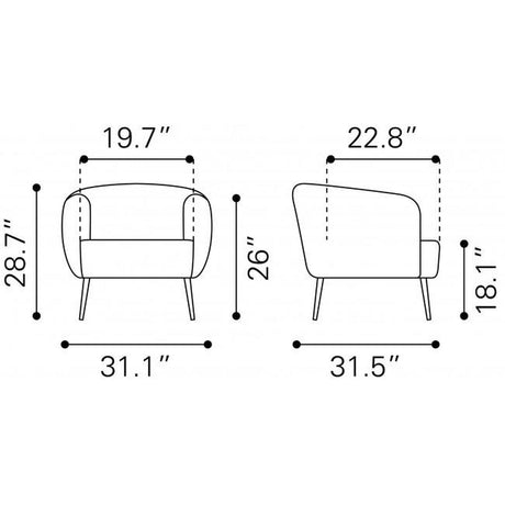 Zuo Karan Accent Chair Green