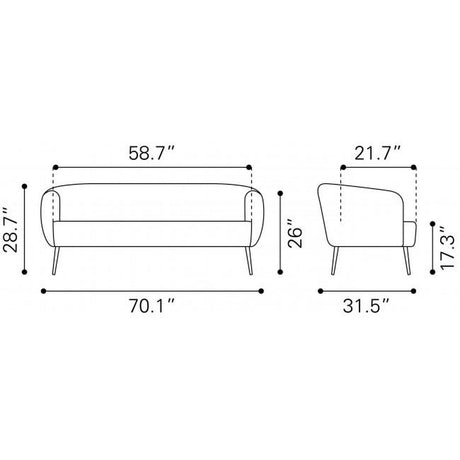 Zuo Karan Sofa Green