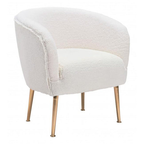 Zuo Sherpa Accent Chair Beige & Gold