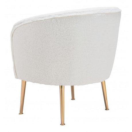 Zuo Sherpa Accent Chair Beige & Gold