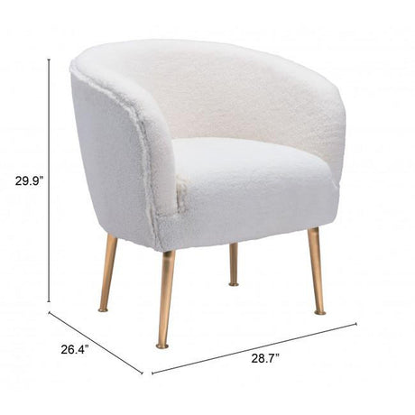 Zuo Sherpa Accent Chair Beige & Gold