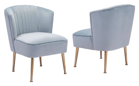 Zuo Andes Accent Chair Blue & Gold