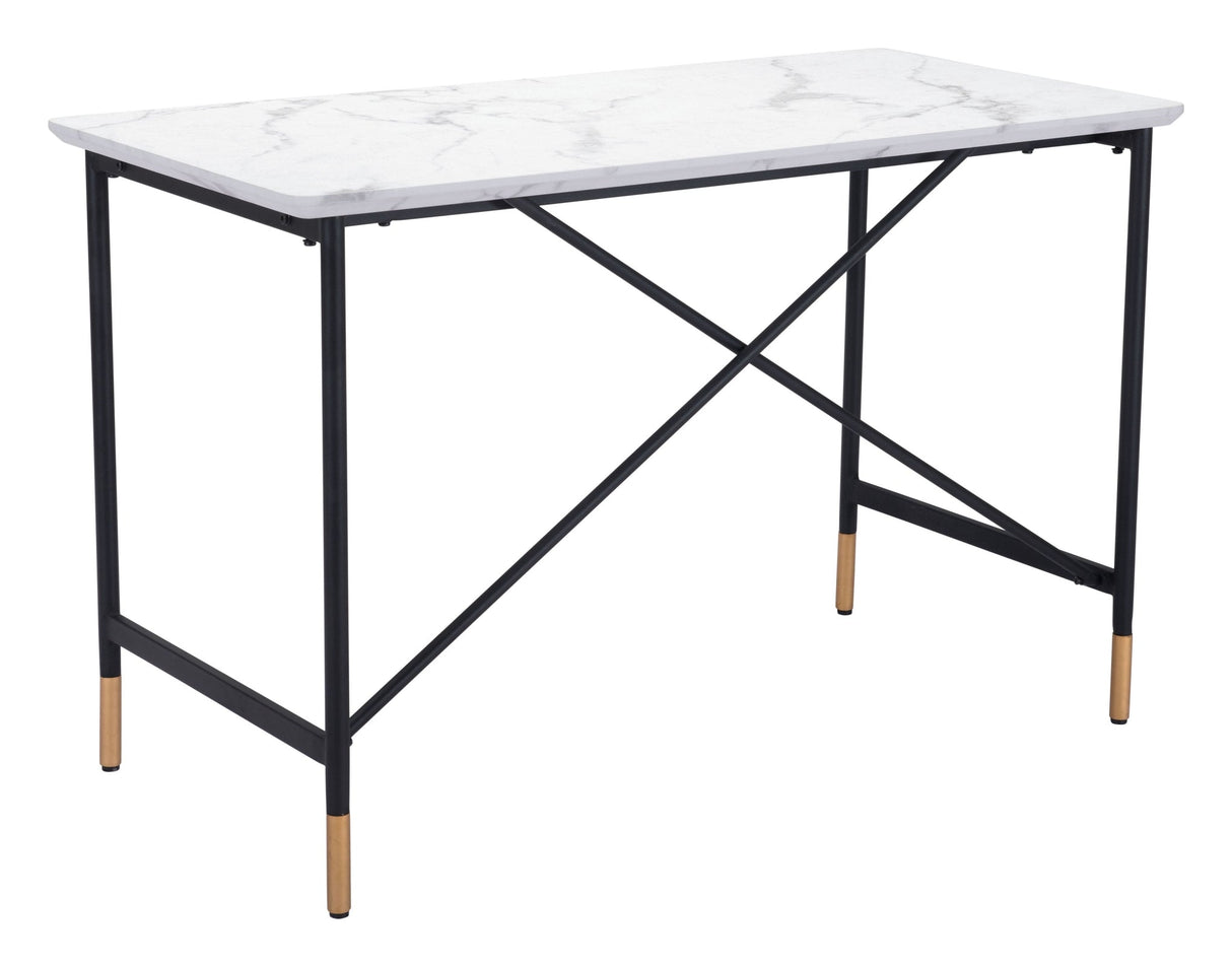 Zuo Burst Desk White & Black