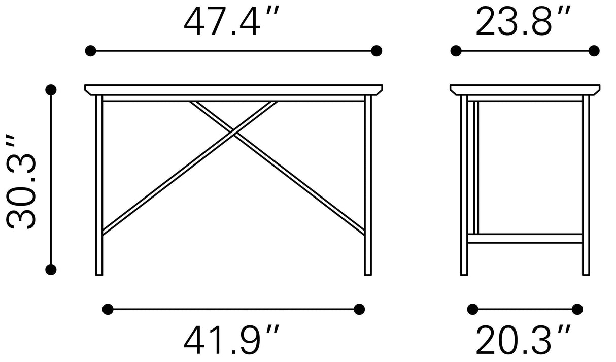 Zuo Burst Desk White & Black