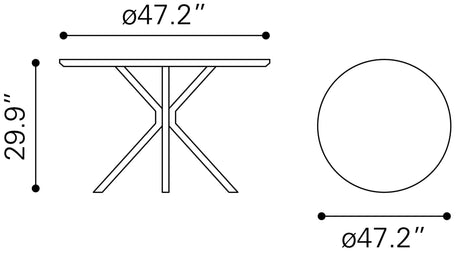 Zuo Amiens Dining Table White