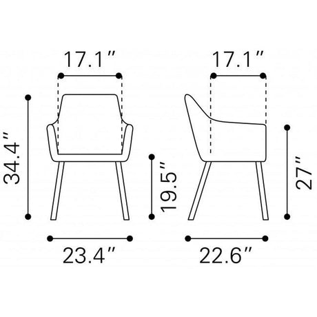 Zuo Loiret Dining Chair - Set Of 2