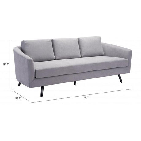 Divinity Sofa Velvet Upholstery & Wood Legs Curved Modern | Zuo Modern