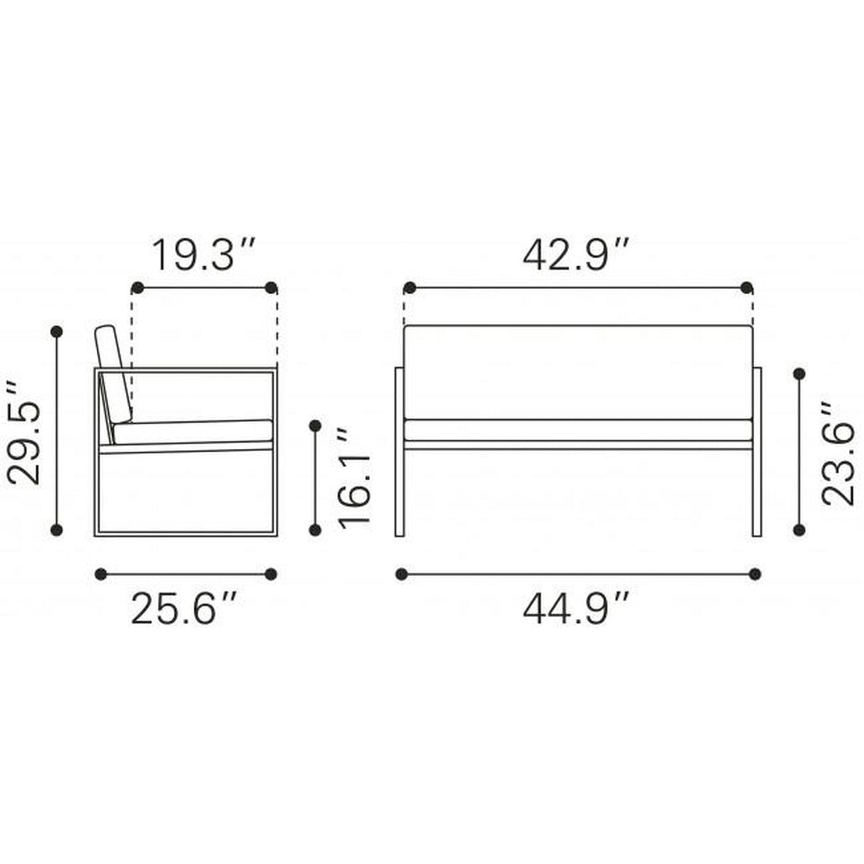 Zuo Claremont Sofa