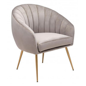 Max Accent Chair Polyester Upholstery & Gold Metal Frame Glam | Zuo Modern
