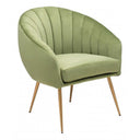 Max Accent Chair Polyester Upholstery & Gold Metal Frame Glam | Zuo Modern