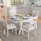 Orisfur. 5 Pieces Dining Table and Chairs Set for 4 Persons, Kitchen Room Solid Wood Table with 4 Chairs - Home Elegance USA