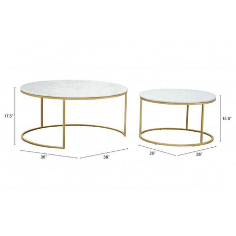 Zuo Daniel Nesting Coffee Table Brass