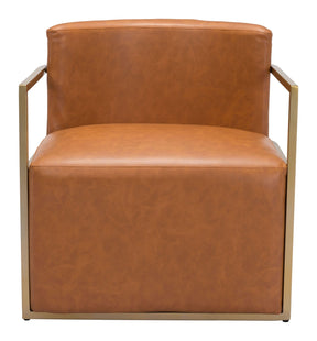 Xander Accent Chair Vinyl Upholstery & Brushed Steel Frame | Zuo Modern