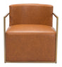 Xander Accent Chair Vinyl Upholstery & Brushed Steel Frame | Zuo Modern