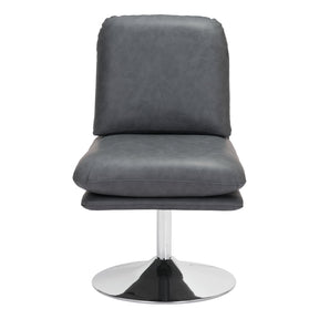 Rory Accent Chair Swivel Vinyl Upholstery & Chrome Base | Zuo Modern
