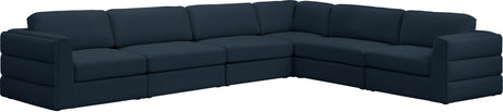 Beckham - Modular Sectional 6 Piece - Navy - Fabric - Modern & Contemporary - Home Elegance USA