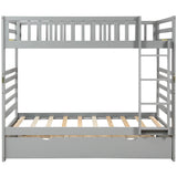 Orisfur. Twin Bunk Beds for Kids with Safety Rail and Movable Trundle bed