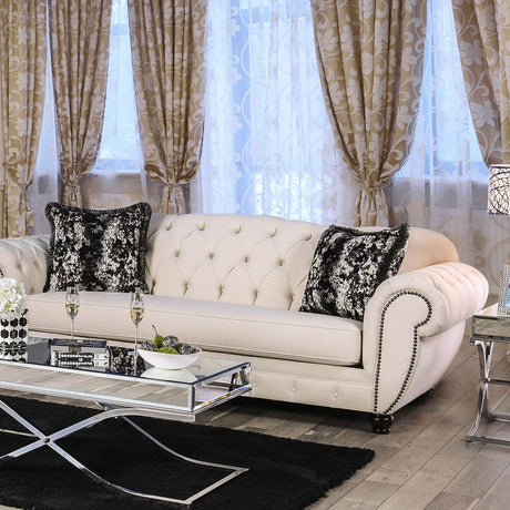 Gilda - Sofa & Loveseat - Beige / Black - Home Elegance USA