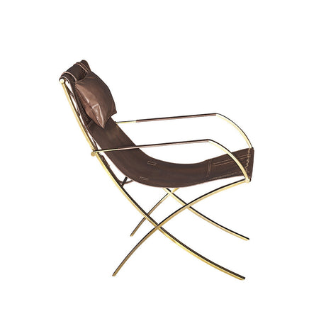 Willis Lounge Chair - Brown Leather - Home Elegance USA