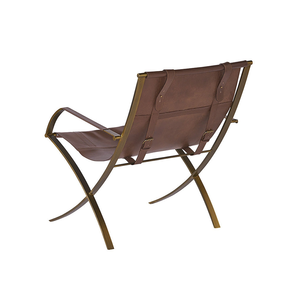 Willis Lounge Chair - Brown Leather - Home Elegance USA