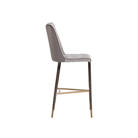 Klaus Barstool - Gunmetal - Flint Grey / Napa Taupe - Home Elegance USA