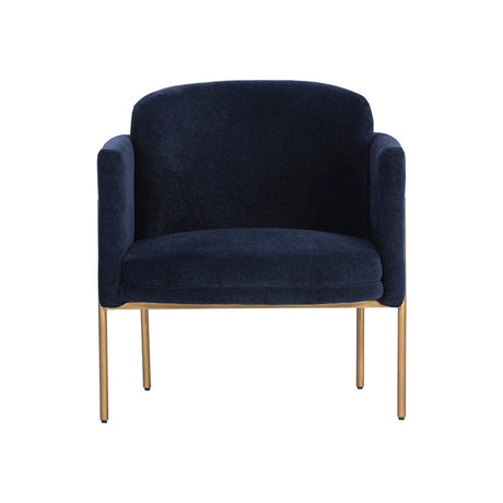 Richie Lounge Chair - Antique Brass - Danny Navy - Home Elegance USA