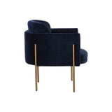 Richie Lounge Chair - Antique Brass - Danny Navy - Home Elegance USA