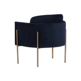 Richie Lounge Chair - Antique Brass - Danny Navy - Home Elegance USA