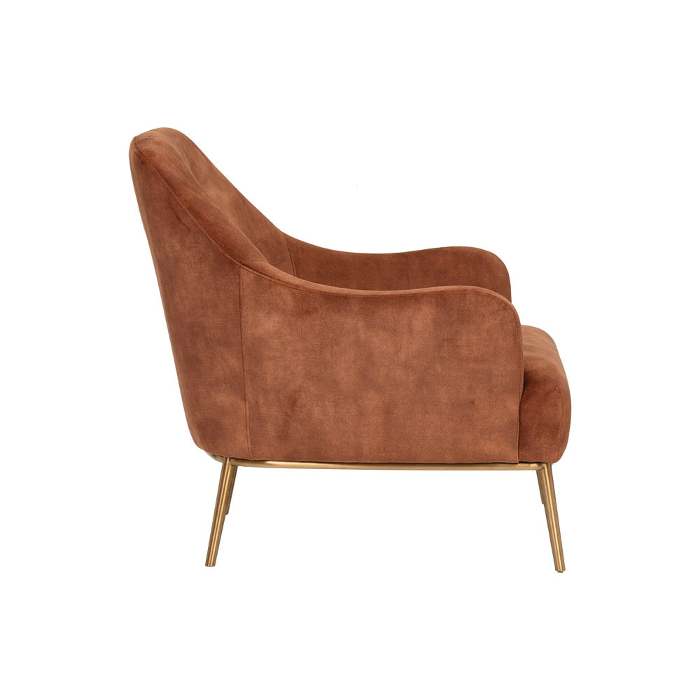 Cameron Lounge Chair - Nono Rust - Home Elegance USA