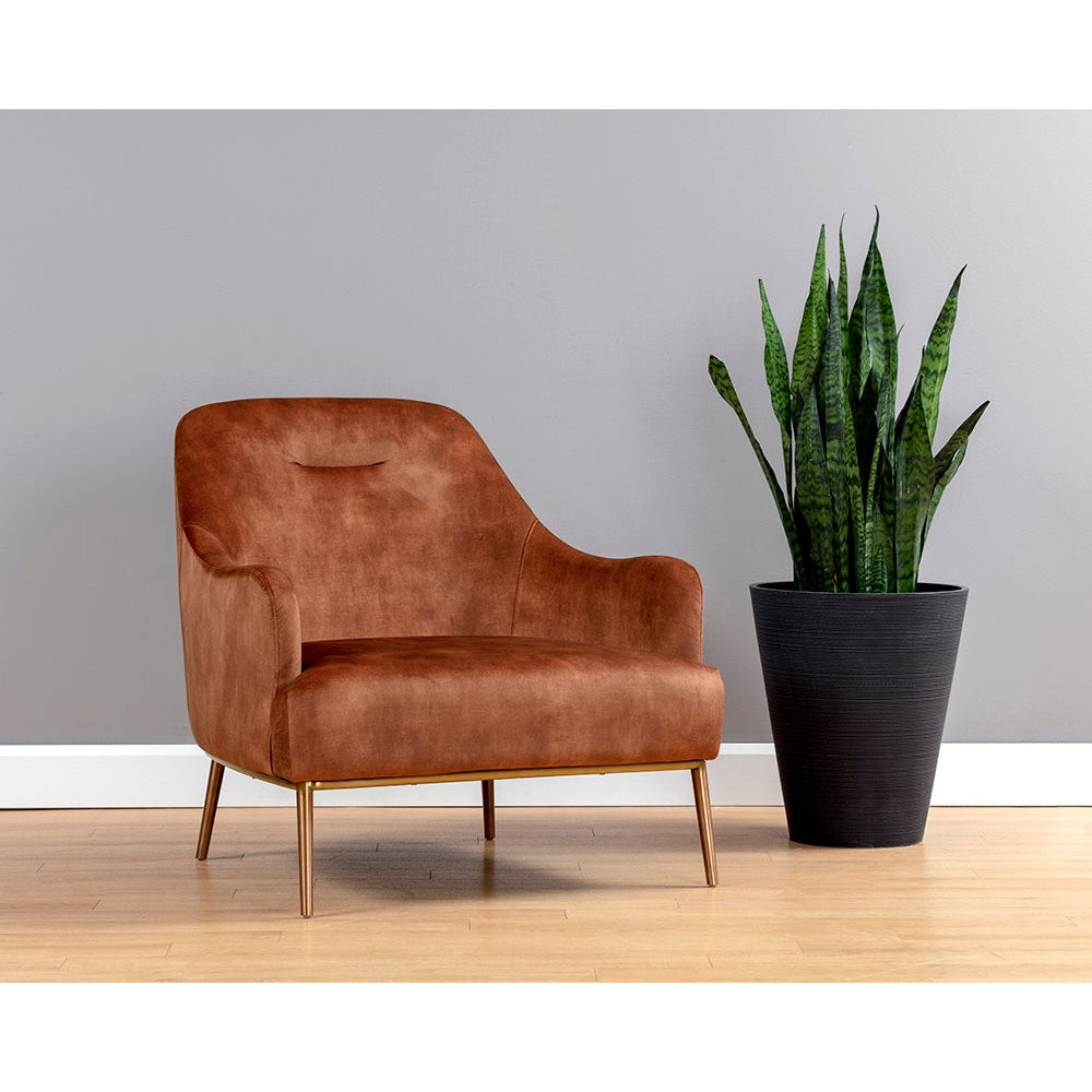 Cameron Lounge Chair - Nono Rust - Home Elegance USA